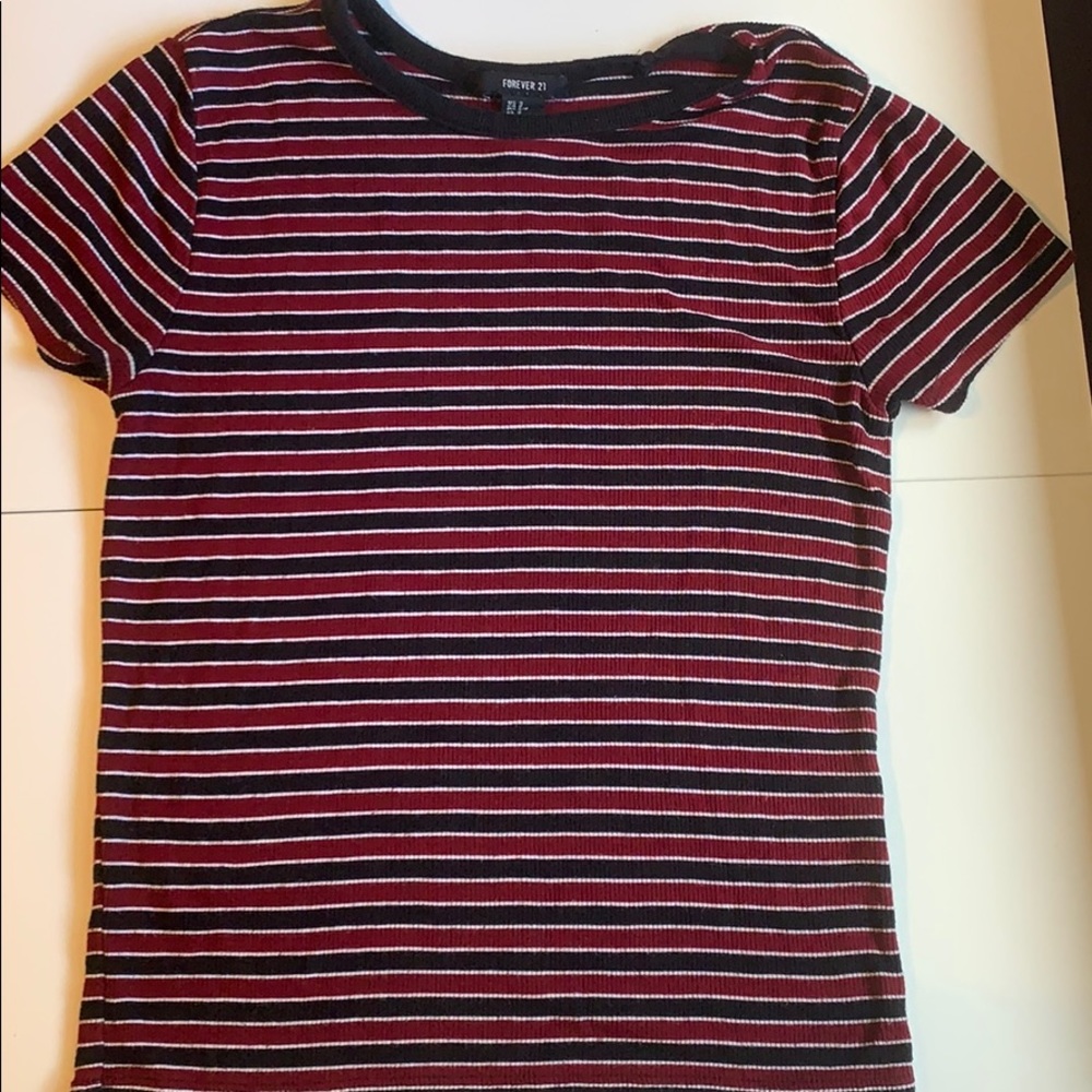 Forever 21 Striped ringer tee